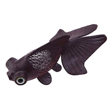 Imagem de KIMISS Decoração de Aquário Funny Artificial Silicone Small Fish Tank Ornament - Peixe Dourado Marrom Realista para Aquário (No. 6 peixe dourado marrom)