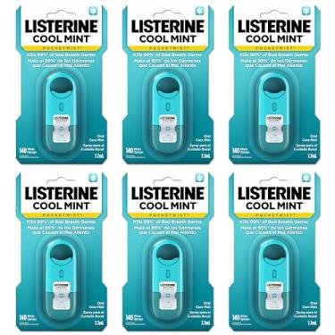 Imagem de Listerine Cool Mint Pocketmist, Oral Care Mist for Fresh Breath, Non-Aerosol Sugar-Free Minty Bad Breath Refresher Spray to Kill 99% of Bad Breath Germs, Portable, Cool Mint Flavor, 7.7 mL