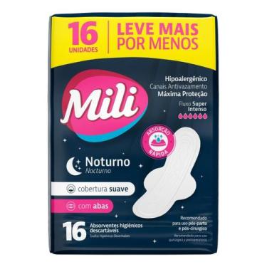 Imagem de Kit c/ 3 Absorvente com Abas Noturno Suave Mili Pacote