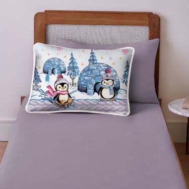 Imagem de Jogo De Cama Lençol Solteiro Mymo 2 Peças Pinguim - 100% Algodão