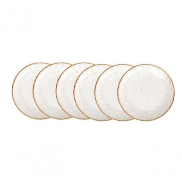 Imagem de Conjunto De Pratos Rasos Tramontina Rústico Marrom Em Porcelana 28cm 6 Peças