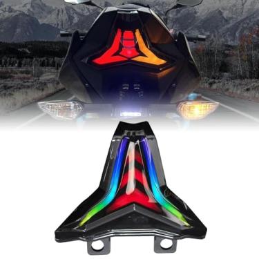 Imagem de Led Tail Lights RGB Control for Ninja 400 - PSLER Motorcycle Rear Turn Signals Brake Light for ZX6R 636 Z400 Z250 Z1000 Z1000R ZX10R ZX10RR ZX4R ZX4RR ZX25R Sequential Dynamic Indicator