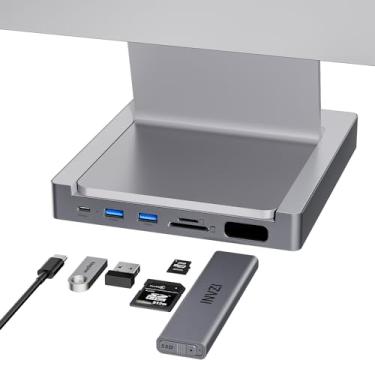 Imagem de INVZI MagHub Hub 8 em 1 USB C para iMac 24 polegadas 2021/2023/2024, adaptador de hub USB para M1/M3/M4, 10Gbps USB-C e USB-A, SSD pop-up M.2 NVMe/SATA SSD, SD/TF, Gigabit Ethernet