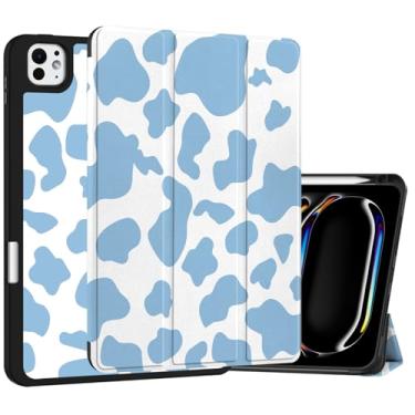 Imagem de Deokke Capa compatível com iPad Pro de 11 polegadas M4 de 5ª geração (2024) com suporte para lápis, capa traseira de TPU com função hibernar/despertar automática com carregamento de lápis para iPad,