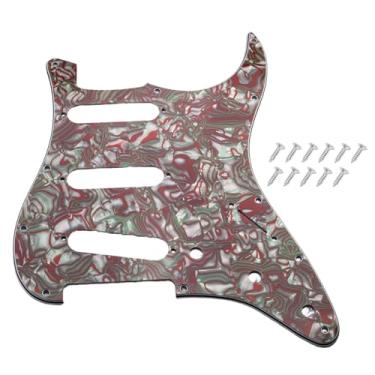 Imagem de DIAO79NI Pickguard SSS Strat de 11 furos para guitarra elétrica Fender USA/Mexican Made Standard Stratocaster estilo moderno, concha verde marrom, 4ply.