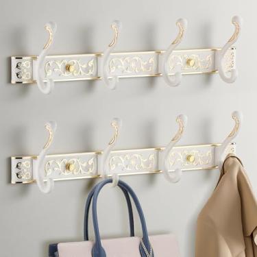 Imagem de VAN CADENE Cabideiro ganchos de parede para pendurar, ganchos de parede sólidos espessados de alumínio vintage cabideiro de cabide cabideiro para chapéus para atrás da porta, banheiro, sala de estar