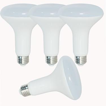 Imagem de Lâmpada LED BR30 regulável E26, pacote com 4 lâmpadas 3000K branco quente R30 15W refletor LED 100w equivalente a lâmpada de substituição 1350 lúmens 120° para sala de estar, sala de jantar
