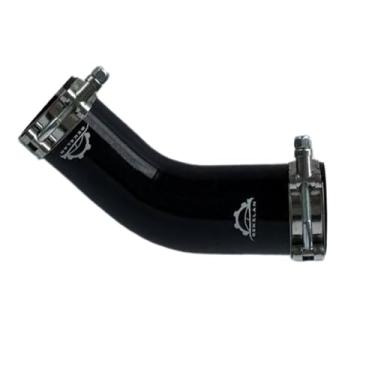 Imagem de Mangueira redutora de silicone de acoplador de cotovelo de 45° a 5.1 cm (45-50 mm) com braçadeira de parafuso em T de aço inoxidável - design reforçado de 4 camadas de alta temperatura para turbo