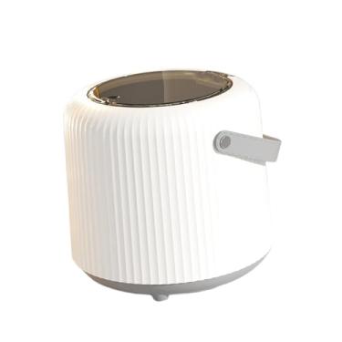 Imagem de YWJLQH Lixeira de mesa, pequena lixeira portátil moderna, lata de lixo para escritório, quarto, sala de estar, carro e banheiro, Branco