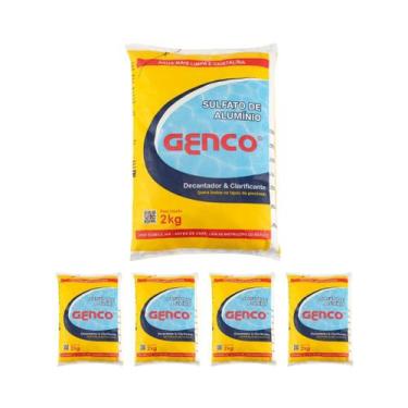 Imagem de Kit 5 Sulfato De Alumínio Decantador Clarificante 2kg Genco