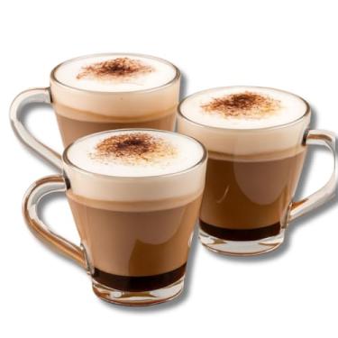 Imagem de Conjunto de Canecas de Vidro Murlin, 265ml, Transparente, 3 Peças, 10cm x 9cm