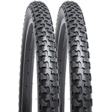 Imagem de YUNSCM 2 peças de pneus de mountain bike de 66 cm 26 x 1,75/47-559 compatíveis com pneus de bicicleta off-road 26 x 1,75 (Y-683)