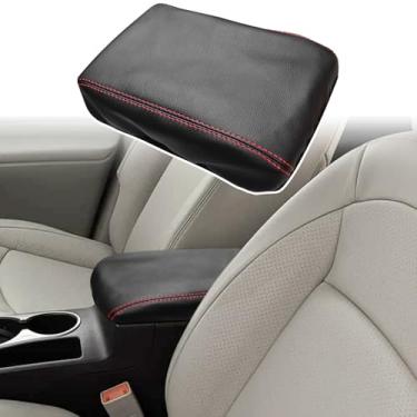 Imagem de ramuel Compatível com apoio de braço para console central almofada de couro PU capas de descanso de braço tapete protetor de tampa de console médio para Nissan Rogue 2008-2013 Nissan Xterra preto