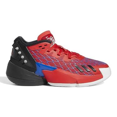 Imagem de adidas Tênis de basquete unissex infantil, Azul/vermelho vívido/preto central, 7 Big Kid