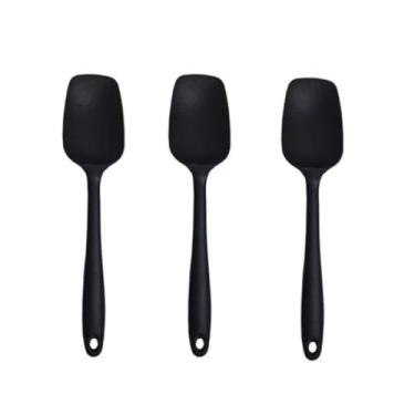 Imagem de Kit 03 Espatula Pao Duro de Silicone Casa Cozinha Buffet Restaurante(KIT 2 UND,PRETO)