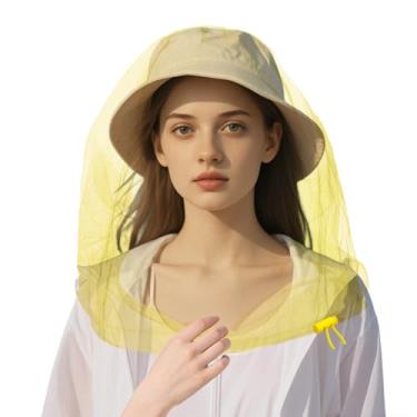 Imagem de Mosquiteiro extragrande, 106 x 63 cm, rede de mosquiteiro ultra grande, rede de malha para rosto e pescoço, serve para todos os chapéus para acampamento ao ar livre, caminhadas, pesca, jardinagem e