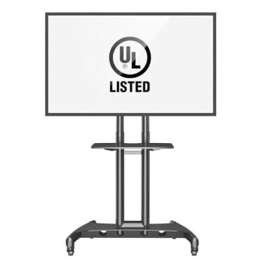 Imagem de NB North Bayou Suporte de TV móvel com rodas para tela plana LED OLED LCD de 32 a 75 polegadas até 45 kg AVA1500-60-1P (preto)