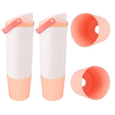 Imagem de 2 un. Base de Silicone, Anti-Deslizante Resistente a Riscos Manga Protetora Extensível para Garrafas Compatível com Owala 30oz & 40oz Sway Garrafas & Tumblers (Laranja)