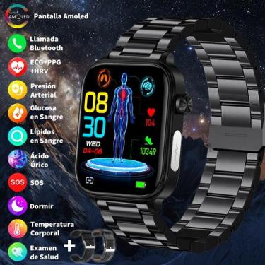 Imagem de Monitor de glicose de pressão arterial Smartwatch SACOSDING 2025