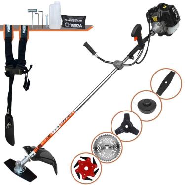 Imagem de Roçadeira Multifuncional Terra GRH-520 À Gasolina Motor 2 Tempos 52cc 2,5HP 6.500rpm Ideal Para Todos os Tipos de Trabalhos Com 5 Opções de Cortes