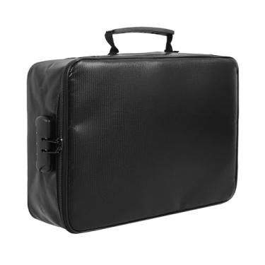 Imagem de Organizador de arquivos bloqueável, bolsa de documentos bloqueável, organizador de documentos à prova de fogo, bolsa de armazenamento de documentos bloqueável à prova d'água, organizador de documentos