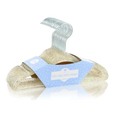 Imagem de CONCEPTS Pacote com 40 cabides infantis de acrílico antiderrapante com glitter, organizador de armário para bebês recém-nascidos, pequenos cabides para roupas de bebê, calças, camisas, economia de
