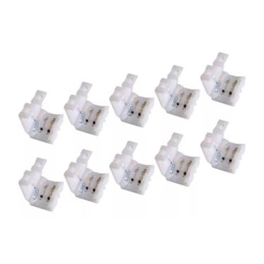 Imagem de Kit 10 Conector Emenda Rápida 8mm 2 Vias Fita Led Ip20 5050