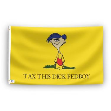 Imagem de Bandeira Tax This Fedboy Meme - Faixa externa e interna de poliéster de alta durabilidade, resistente ao desbotamento, à prova de intempéries