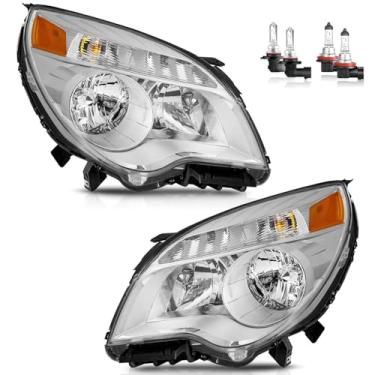 Imagem de Vizotae Conjunto de faróis para substituição de farol de halogênio Chevy Equinox LS LT 2010-2015, farol alto/baixo com lâmpadas, lado do motorista e do passageiro