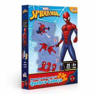 Imagem de Quebra-Cabeça - 20 Peças - Spiderman - Montando os Números - Toyster