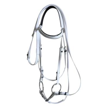 Imagem de KiBcsLic Rédea de cavalo com rédea, coleira confortável, alça ajustável para equitação, corda para treinamento de clube, aula de fazenda, Branco 13.5 Cm
