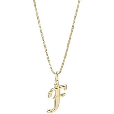 Imagem de Colar Feminino com Letra Inicial – Pingente Personalizado Elegante – Corrente Semi Joia Banhada a Ouro 18K – Presente Sofisticado para Mulher - Stella Vilela Semi Joias (F)
