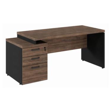 Imagem de Mesa Diretor com Gaveteiro Pedestal Tampo 40mm 2 Gavetas 1 Pasta Pé Di
