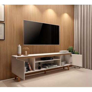 Imagem de Rack Tv Sala Home Estante Organizador Multiuso White Madeira Cor Branco