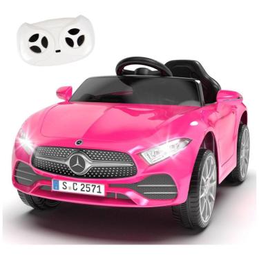 Imagem de Carrinho Licenciado Mercedes-Benz CLS 350 12V para Crianças, Controle Parental, Suspensão Mola, Rodas com Luzes de LED - Rosa,BCARORUR
