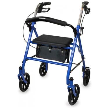 Imagem de Andador Adulto Idoso McKesson com Assento, Suporta até 136 Quilos, Azul