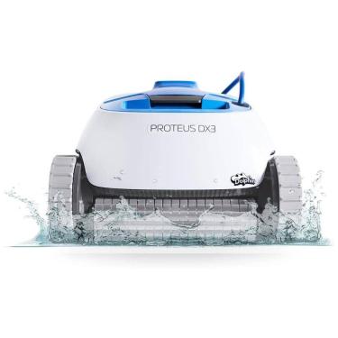 Imagem de Robô Limpador de Piscina com Escalada em Parede e Escova de Lavagem Potente, Dolphin Proteus DX3, Branco