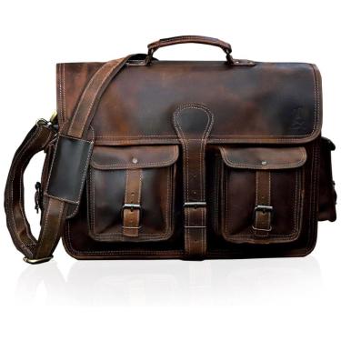 Imagem de Bolsa, Pasta de Couro Vintage para Laptop, CUERO, Marrom