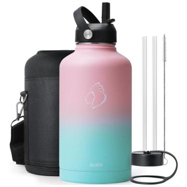 Imagem de Garrafa Térmica 1900 mL Portátil com Isolamento a Vácuo, Aço Inoxidável, BUZIO, Rosa