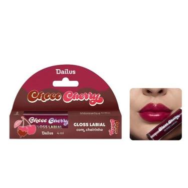 Imagem de Gloss Labial Dailus Choco Cherry Brilho Intenso 4ml Hidratante, Cereja
