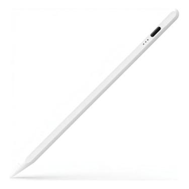 Imagem de Pen Stylus Universal Capacitiva, Branca, Recarregável via USB, para Tablets e Smartphones, com Manual de Instruções e Cabo de Carregamento