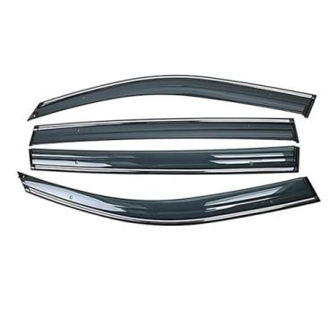 Imagem de GRJQRKHZ Defletor de janela lateral de carro para N&issan Navara D23 2014-2019 Weathershied viseira de porta vento sol proteção chuva janela lateral defletores de vento