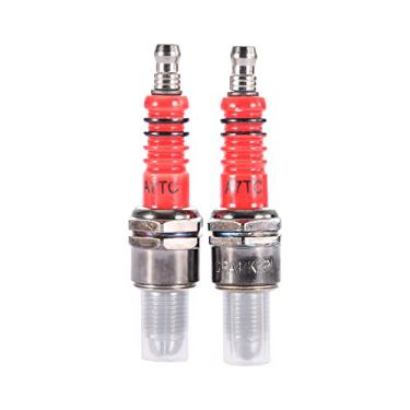 Imagem de WOOSTAR Vela de ignição A7TC com 3 eletrodos de substituição para GY6 50cc 70cc 90cc 110cc 125cc scooter quadriciclo ATV pacote com 2