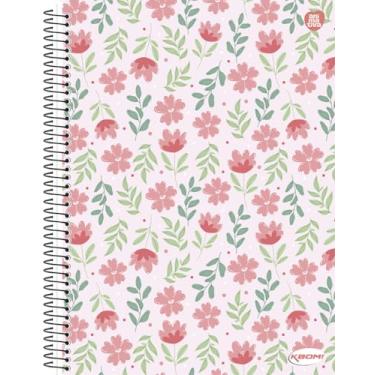 Imagem de Caderno Universitário Animativa, 10 Matérias, Capa Dura, Kbom Feminino, 200 Folhas, Pacote com 4