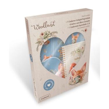 Imagem de Kit Surpresa Presenteável Cadersil Woodland – Itens Exclusivos: 1 caderno colegial espiralado criativo com bloco coração + 1 caderneta espiralado 1/8 - Edição Misteriosa para Presentear com Estilo