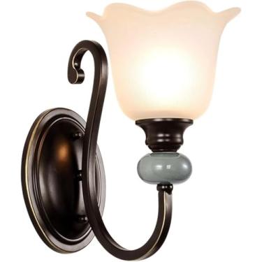 Imagem de Lâmpadas de parede, lâmpada de parede de cabeceira lâmpada de parede de vidro antigo, simples - fundo moderno, luzes decorativas, lâmpadas de arte, E27, base de luminária de metal rústica, lâmpada de