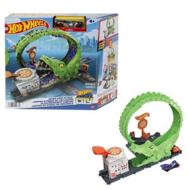 Imagem de Hot wheels city pista ataque do crocodilo - mattel hkx39