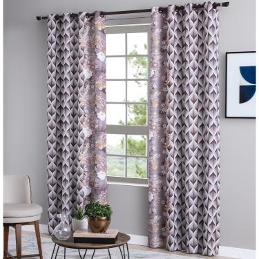 Imagem de Cortina Estampada com 16 Ilhoses 240x220cm Cuiaba Casa D'oro Sultan