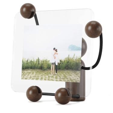 Imagem de Porta Retrato Woody Pequeno Preto Tabaco Umbra