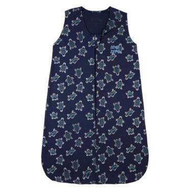 Imagem de Casulo Pijama Saco de Dormir Bebê Menino Suedine Estampado Tartarugas 100% Algodão (Marinho, M)